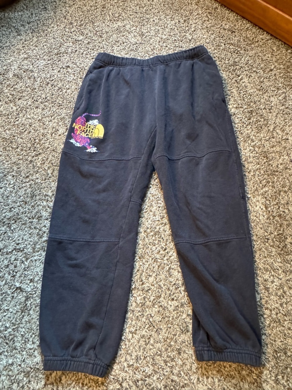 The North Face Black Jogger Sweatpants with Multicolor Logo